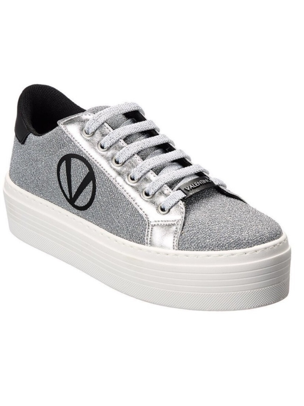 NEW✨Valentino Sela Silver Platform Sneakers by Mario Valentino